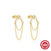 Wholesale S925 Sterling Silver A Shaped Tassel Earrings With Geometric Design And Electroplating