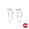 Wholesale S925 Sterling Silver A Shaped Tassel Earrings With Geometric Design And Electroplating