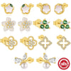Wholesale S925 Sterling Silver Acrylic Hollow Flap Flower Geometric Earrings With Electroplating Treatment And Minimalist Design