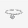 Wholesale S925 Sterling Silver Adjustable Open Heart Ring With Electroplating Fashionable And Versatile Design For Women