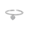 Wholesale S925 Sterling Silver Adjustable Open Heart Ring With Electroplating Fashionable And Versatile Design For Women