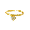 Wholesale S925 Sterling Silver Adjustable Open Heart Ring With Electroplating Fashionable And Versatile Design For Women