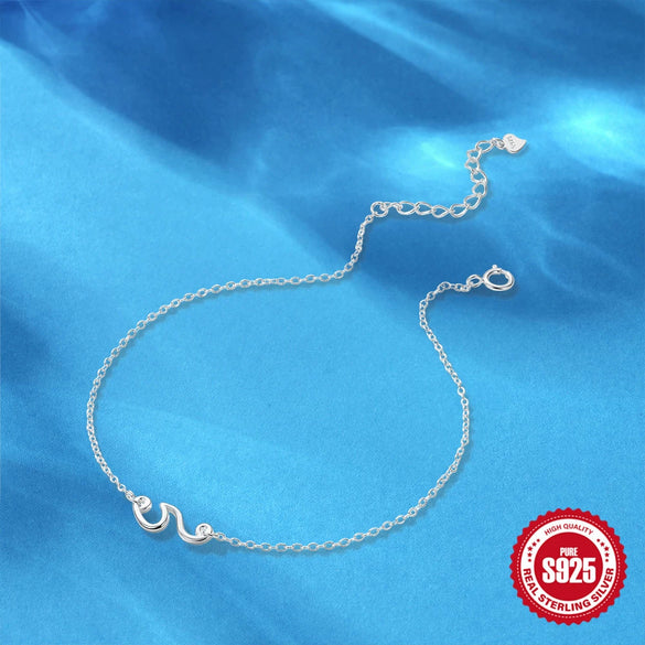 Wholesale S925 Sterling Silver Adjustable Wavy Pendant Geometric Kanklet Women's Minimalist High End Jewelry