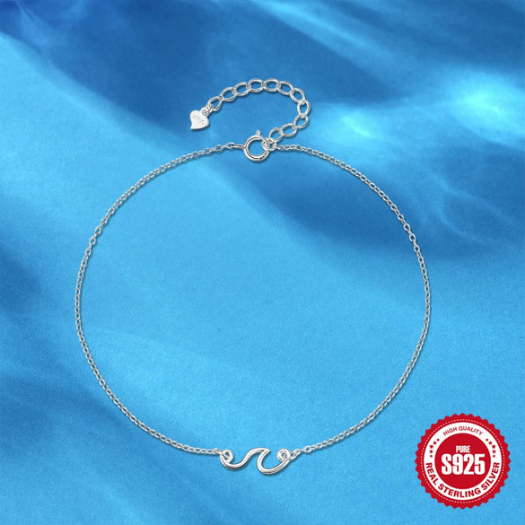 Wholesale S925 Sterling Silver Adjustable Wavy Pendant Geometric Kanklet Women's Minimalist High End Jewelry