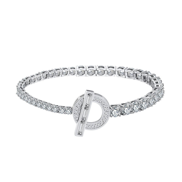 Wholesale S925 Sterling Silver Adjustable Women's Simple Minimalist Bracelet With Electroplating And Zircon