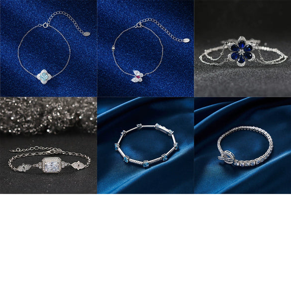 Wholesale S925 Sterling Silver Adjustable Women's Simple Minimalist Bracelet With Electroplating And Zircon