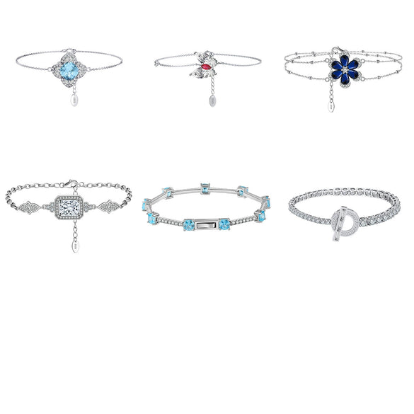 Wholesale S925 Sterling Silver Adjustable Women's Simple Minimalist Bracelet With Electroplating And Zircon