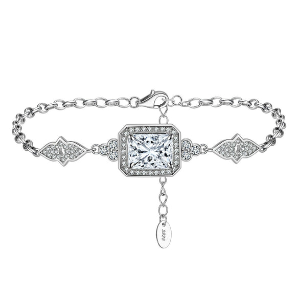 Wholesale S925 Sterling Silver Adjustable Women's Simple Minimalist Bracelet With Electroplating And Zircon