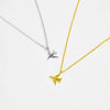 Wholesale S925 Sterling Silver Aircraft Pendant Necklace And Bracelet With Adjustable Cross Chain Electroplated Platinum Or 18K Gold Simple Style Unisex