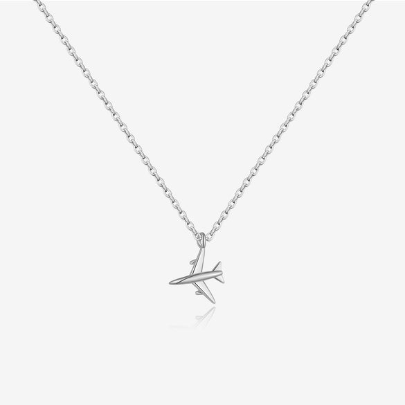 Wholesale S925 Sterling Silver Aircraft Pendant Necklace And Bracelet With Adjustable Cross Chain Electroplated Platinum Or 18K Gold Simple Style Unisex