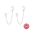 Wholesale S925 Sterling Silver All Match Star Moon Chain Tassel Earrings For Women With Geometric Pattern And Electroplating Treatment