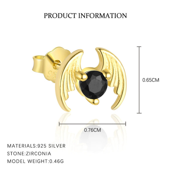 Wholesale S925 Sterling Silver Animal Black Zircon Earrings For Women Light Luxury Distinctive Retro Trendy