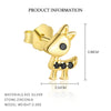 Wholesale S925 Sterling Silver Animal Black Zircon Earrings For Women Light Luxury Distinctive Retro Trendy