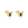Wholesale S925 Sterling Silver Animal Black Zircon Earrings For Women Light Luxury Distinctive Retro Trendy