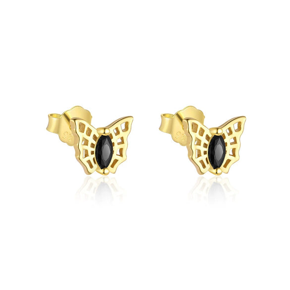 Wholesale S925 Sterling Silver Animal Black Zircon Earrings For Women Light Luxury Distinctive Retro Trendy