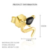Wholesale S925 Sterling Silver Animal Black Zircon Earrings For Women Light Luxury Distinctive Retro Trendy
