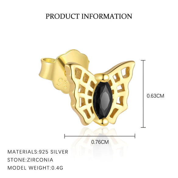 Wholesale S925 Sterling Silver Animal Black Zircon Earrings For Women Light Luxury Distinctive Retro Trendy