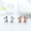 Wholesale S925 Sterling Silver Animal Kitten Earrings With Electroplating