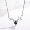Wholesale S925 Sterling Silver Animals Zodiac Deer Pendant Clavicle Necklace With Cross Chain And Electroplating Treatment For Female