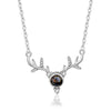 Wholesale S925 Sterling Silver Animals Zodiac Deer Pendant Clavicle Necklace With Cross Chain And Electroplating Treatment For Female