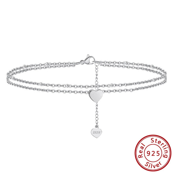 Wholesale S925 Sterling Silver Anklet With 14K Gold Pendant Geometric Style For Women