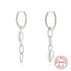 Wholesale S925 Sterling Silver Asymmetric Geometric Wind Chain Tassel Pearl Earrings For Women