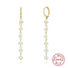 Wholesale S925 Sterling Silver Asymmetric Geometric Wind Chain Tassel Pearl Earrings For Women