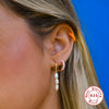 Wholesale S925 Sterling Silver Asymmetric Geometric Wind Chain Tassel Pearl Earrings For Women