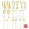 Wholesale S925 Sterling Silver Asymmetrical Moon Earrings With French Tassel And Zircon Geometric Design