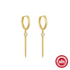 Wholesale S925 Sterling Silver Awl Diamond Earrings With Creative Rivet Design And Geometric Styling Electroplated