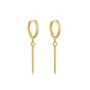 Wholesale S925 Sterling Silver Awl Diamond Earrings With Creative Rivet Design And Geometric Styling Electroplated