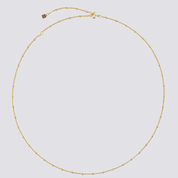 Wholesale S925 Sterling Silver Bead Long Chain Necklace With Geometric Style And Electroplating Process