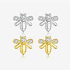 Wholesale S925 Sterling Silver Bee Earrings Electroplated With Platinum And 18K Gold Minimalist Animal Style Ear Jewelry For Women