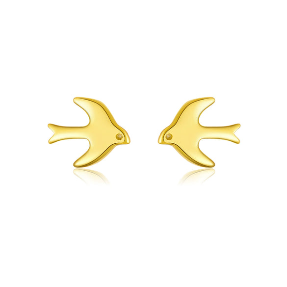 Wholesale S925 Sterling Silver Bird Bear Little Pig Small Animal Pattern Simple Style Necklace Earrings With Cross Chain And Joker Clavicle Chain Platinum 18K Gold Electroplated