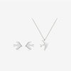 Wholesale S925 Sterling Silver Bird Bear Little Pig Small Animal Pattern Simple Style Necklace Earrings With Cross Chain And Joker Clavicle Chain Platinum 18K Gold Electroplated