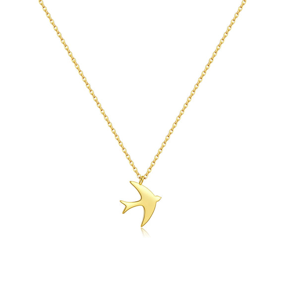 Wholesale S925 Sterling Silver Bird Bear Little Pig Small Animal Pattern Simple Style Necklace Earrings With Cross Chain And Joker Clavicle Chain Platinum 18K Gold Electroplated