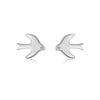 Wholesale S925 Sterling Silver Bird Bear Little Pig Small Animal Pattern Simple Style Necklace Earrings With Cross Chain And Joker Clavicle Chain Platinum 18K Gold Electroplated