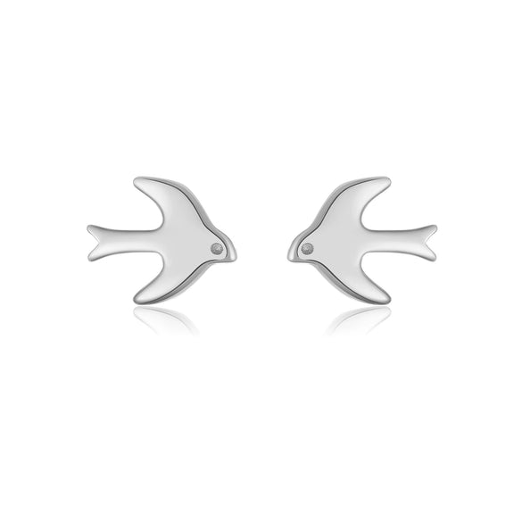 Wholesale S925 Sterling Silver Bird Bear Little Pig Small Animal Pattern Simple Style Necklace Earrings With Cross Chain And Joker Clavicle Chain Platinum 18K Gold Electroplated