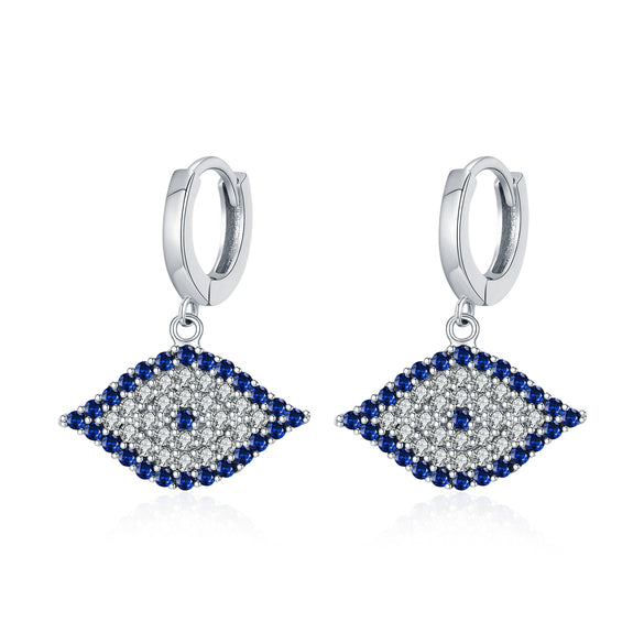 Wholesale S925 Sterling Silver Blue Eye Earrings For Women Electroplated Light Luxury Style