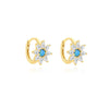 Wholesale S925 Sterling Silver Blue Opal Water Drop Geometric Zircon Earrings With Electroplating