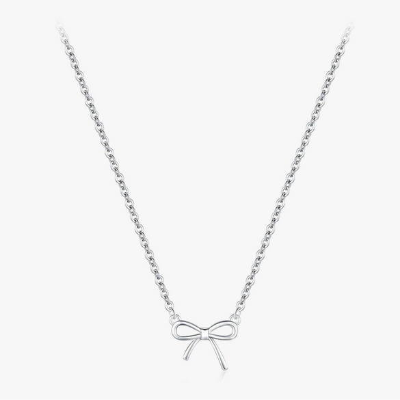 Wholesale S925 Sterling Silver Bow Clavicle Chain Necklace Jewelry For Women With Electroplating Treatment