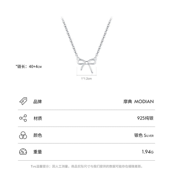 Wholesale S925 Sterling Silver Bow Clavicle Chain Necklace Jewelry For Women With Electroplating Treatment