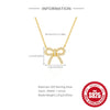 Wholesale S925 Sterling Silver Bow Necklace With Dense Nail Diamond Encrustment And Geometric Pattern For Women Electroplated