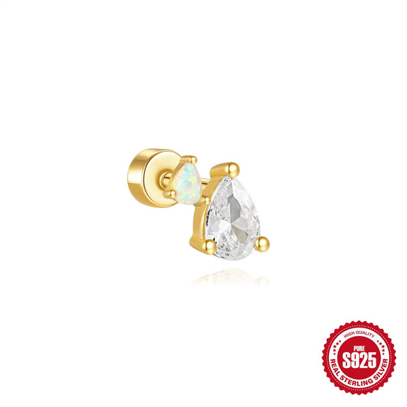 Wholesale S925 Sterling Silver Bow Pattern Microinlaid Zircon Flower Ear Bone Nail Piercing Earrings For Women