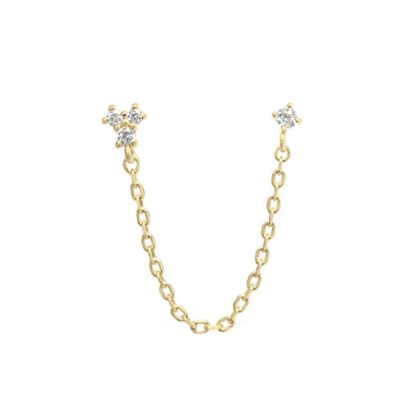 Wholesale S925 Sterling Silver Bow Pattern Microinlaid Zircon Flower Ear Bone Nail Piercing Earrings For Women