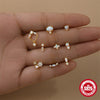 Wholesale S925 Sterling Silver Bow Pattern Microinlaid Zircon Flower Ear Bone Nail Piercing Earrings For Women