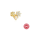 Wholesale S925 Sterling Silver Bow Pattern Microinlaid Zircon Flower Ear Bone Nail Piercing Earrings For Women