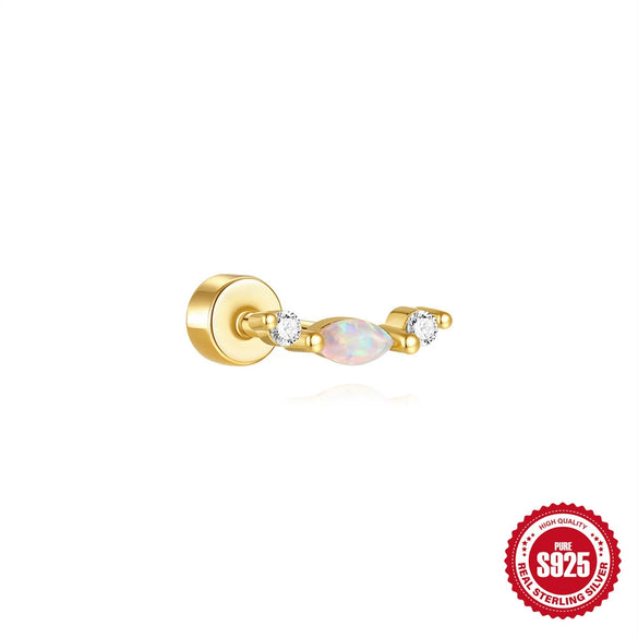 Wholesale S925 Sterling Silver Bow Pattern Microinlaid Zircon Flower Ear Bone Nail Piercing Earrings For Women