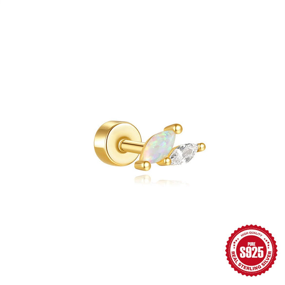 Wholesale S925 Sterling Silver Bow Pattern Microinlaid Zircon Flower Ear Bone Nail Piercing Earrings For Women