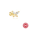 Wholesale S925 Sterling Silver Bow Pattern Microinlaid Zircon Flower Ear Bone Nail Piercing Earrings For Women